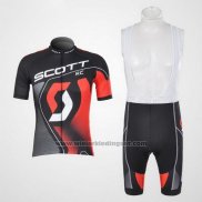 2012 Fietskleding Scott Grijs en Rood Korte Mouwen en Koersbroek